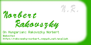 norbert rakovszky business card